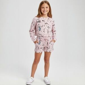 Elisabeth + Faith 1989 Taylor Swift Kids Waffle Knit 2pc Set Size 7y Pink Outfit